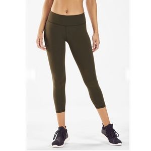 Deep Olive Salad Solid PowerForm Crop leggings